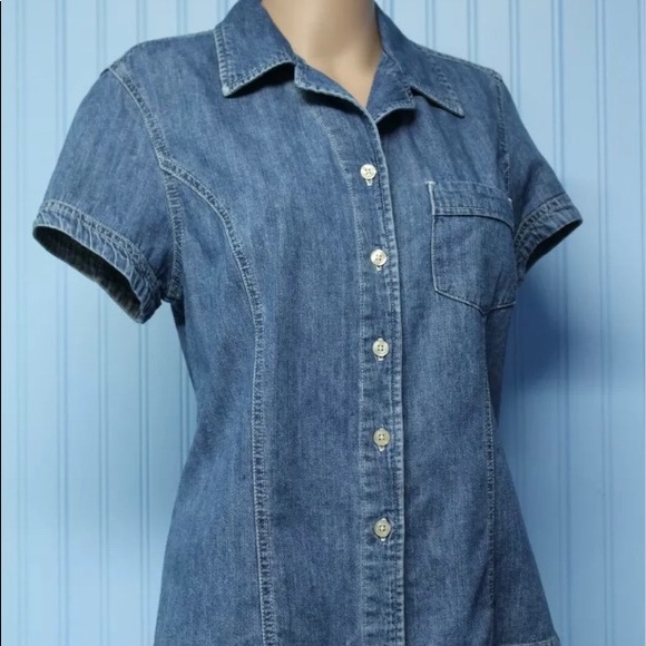 ann taylor denim shirt